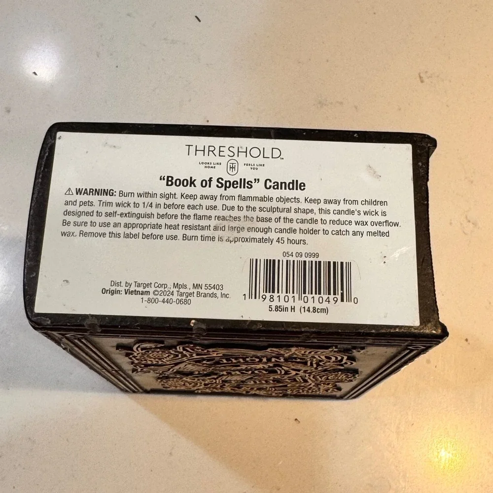 New Threshold Book of Spells Candle In the‎ Dark of Night Black Rose Design Goth
